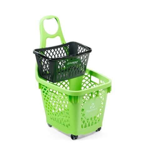 Koszyk sklepowy na kółkach MaxiTyko 66L Plastimark