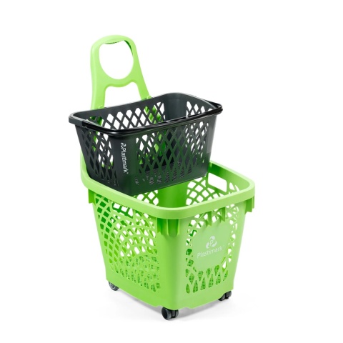 Koszyk sklepowy na kółkach MaxiTyko 66L Plastimark