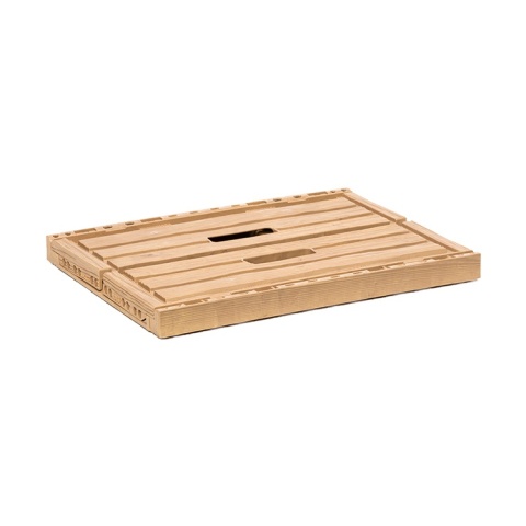 Skrzynka plastikowa drewnopodobna składana 400x300x160 jasny brąz