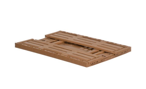 Skrzynka plastikowa drewnopodobna składana 600x400x160 jasny brąz