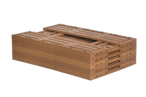 Skrzynka plastikowa drewnopodobna składana 600x400x160 jasny brąz