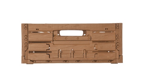 Skrzynka plastikowa drewnopodobna składana 600x400x160 jasny brąz