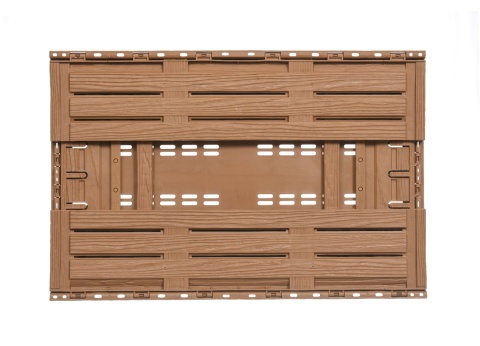 Skrzynka plastikowa drewnopodobna składana 600x400x160 jasny brąz