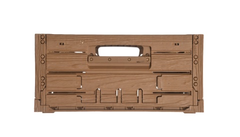 Skrzynka plastikowa drewnopodobna składana 600x400x190 jasny brąz