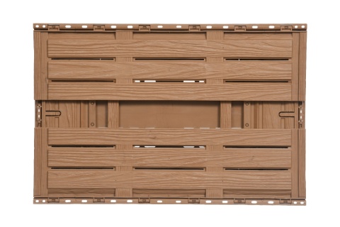 Skrzynka plastikowa drewnopodobna składana 600x400x190 jasny brąz