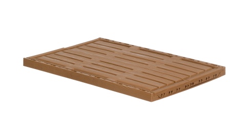 Skrzynka plastikowa drewnopodobna składana 600x400x190 jasny brąz
