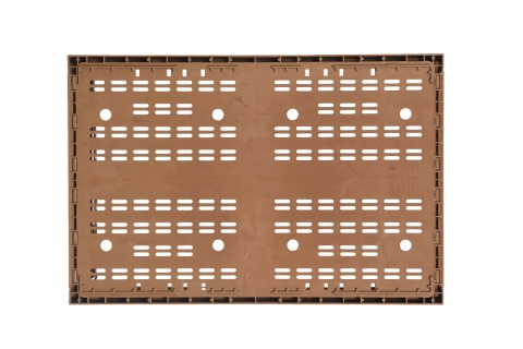 Skrzynka plastikowa drewnopodobna składana 600x400x190 jasny brąz