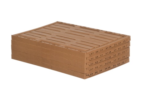 Skrzynka plastikowa drewnopodobna składana 600x400x190 jasny brąz