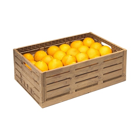 Skrzynka plastikowa drewnopodobna składana 600x400x190 jasny brąz